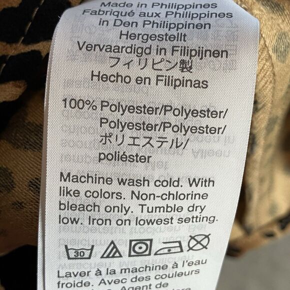 J.Crew Blouse Womens Large Ruffle‎ Neck Leopard Print Long Sleeve Style AJ555 - Picture 6 of 8